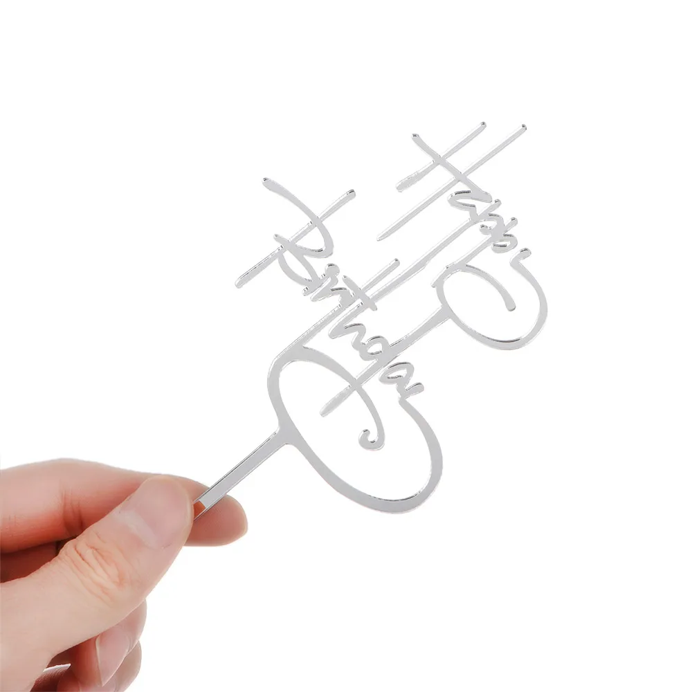 Новый Топпер для торта С Днем Рождения акриловые буквы золотой серебряный торт