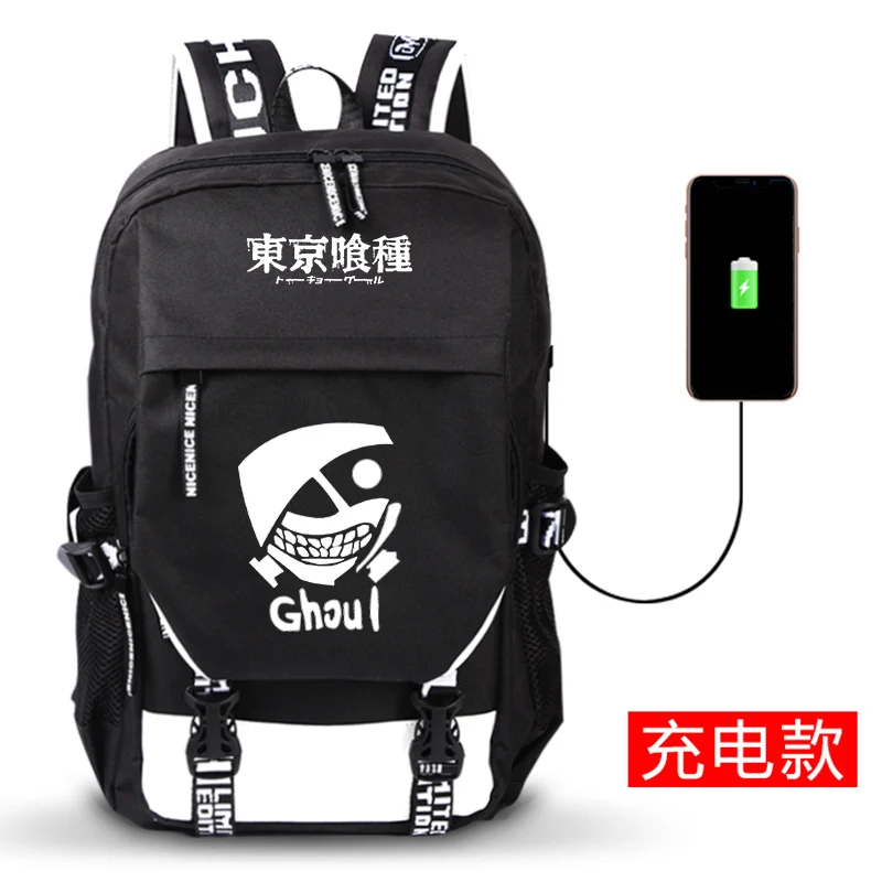 Kaneki Ken Токийский Гуль USB порт сумка для ноутбука школьная через плечо рюкзак ранец