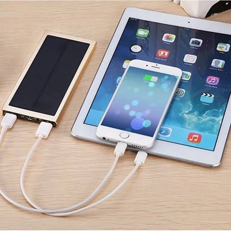 10000mah solar power bank large capacity ultra thin 9mm with led light external solar charger travel powerbank for smartphone free global shipping