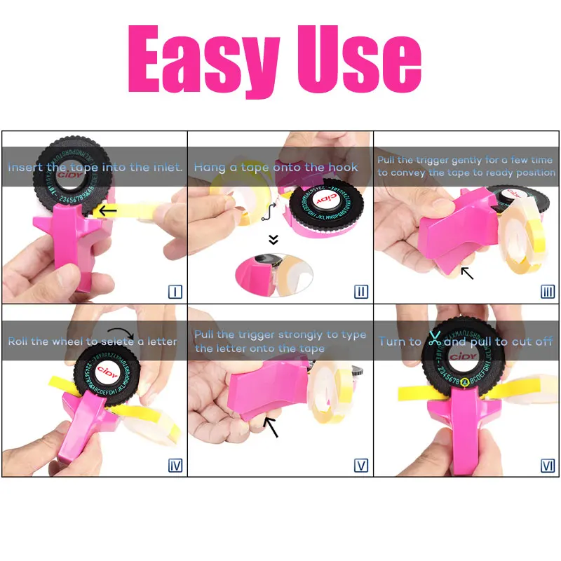 Ручной принтер для смайликов ручная ПЕЧАТНАЯ МАШИНКА Мини DIY 3D печатная машина с клейкой цветной кассета Dymo