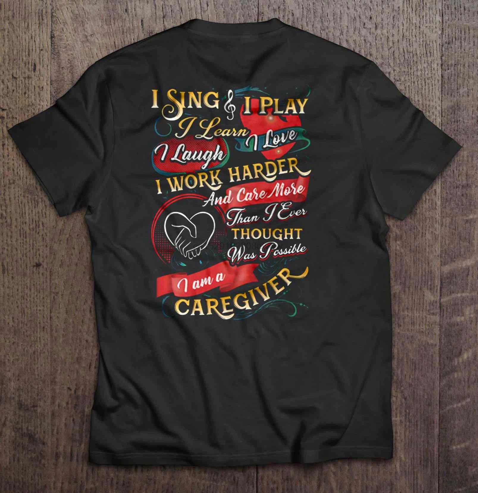 Мужская футболка я пою играю учу смеяться люблю работать больше и забота чем