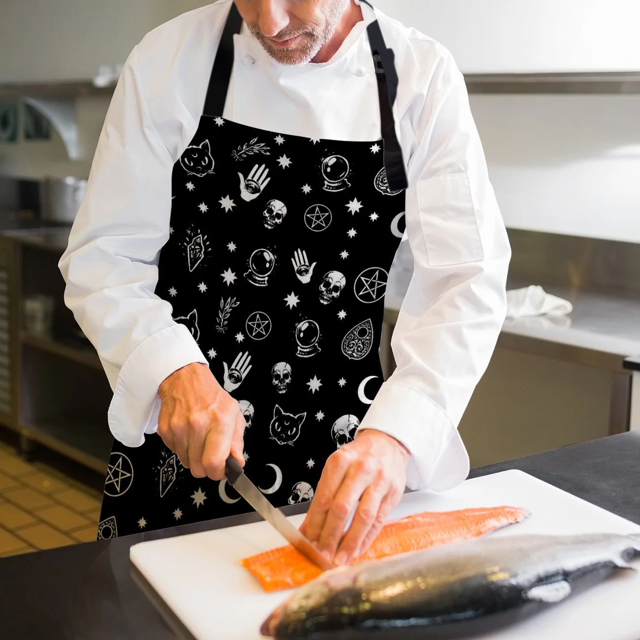 Персонализированные фартуки с черепом и Луной черного цвета для гадания Женский