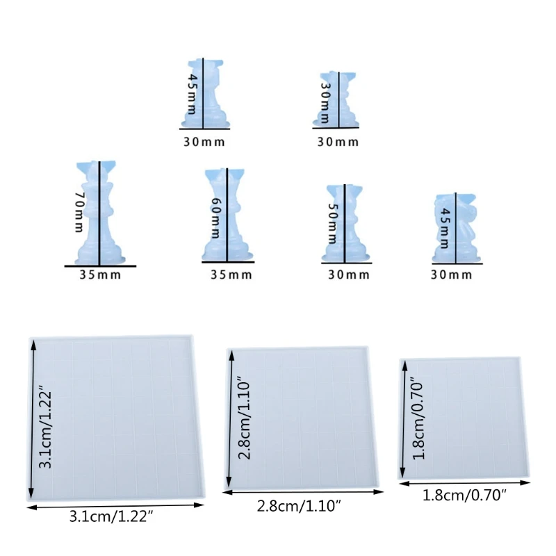 

DIY Crafts Making Tools Crystal Epoxy Resin Mold International Chess Checkerboard Casting Silicone Mould