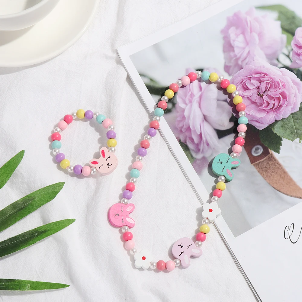 1 комплект бусы для девочек игрушки ожерелье браслет бабочки цветы дети колье
