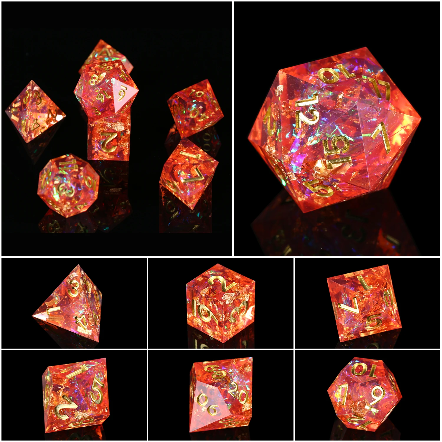 

Dice Set, DND 7PCS Handmade Mirror Polyhedral Dice Set for DND Role Playing Table Games