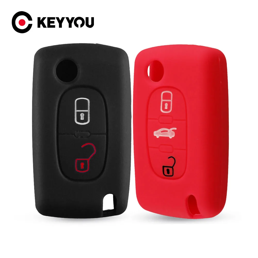 Силиконовый чехол KEYYOU 2/3 для Citroen Xsara Picasso C2 C3 C4 C5 C6 C8 Peugeot 107 206 207 307 308 406 | Автомобили и