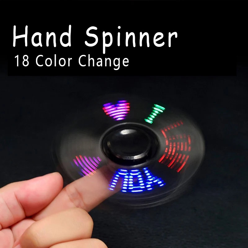 Светящаяся металлическая фиджет Спиннер ручной Топ Спиннеры от стресса зарядка
