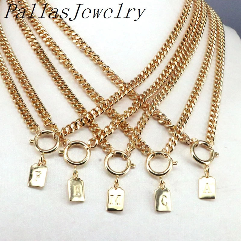 

6Pcs A - Z Letters pendant necklace alphabets chain necklace for women big chain jewelry 49 cm length necklace for women jewelry