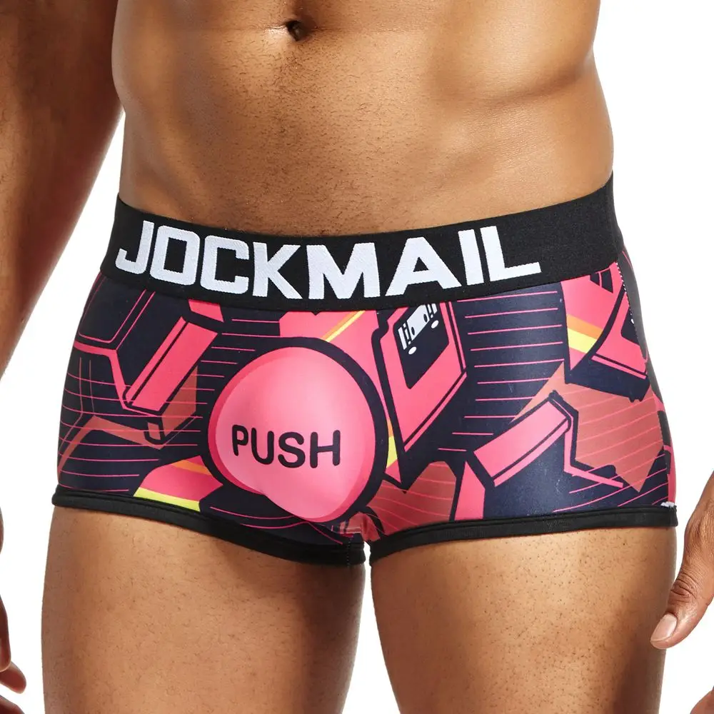 Трусы-боксеры Jockmail мужские с заниженной талией цветные Дышащие Короткие штаны из