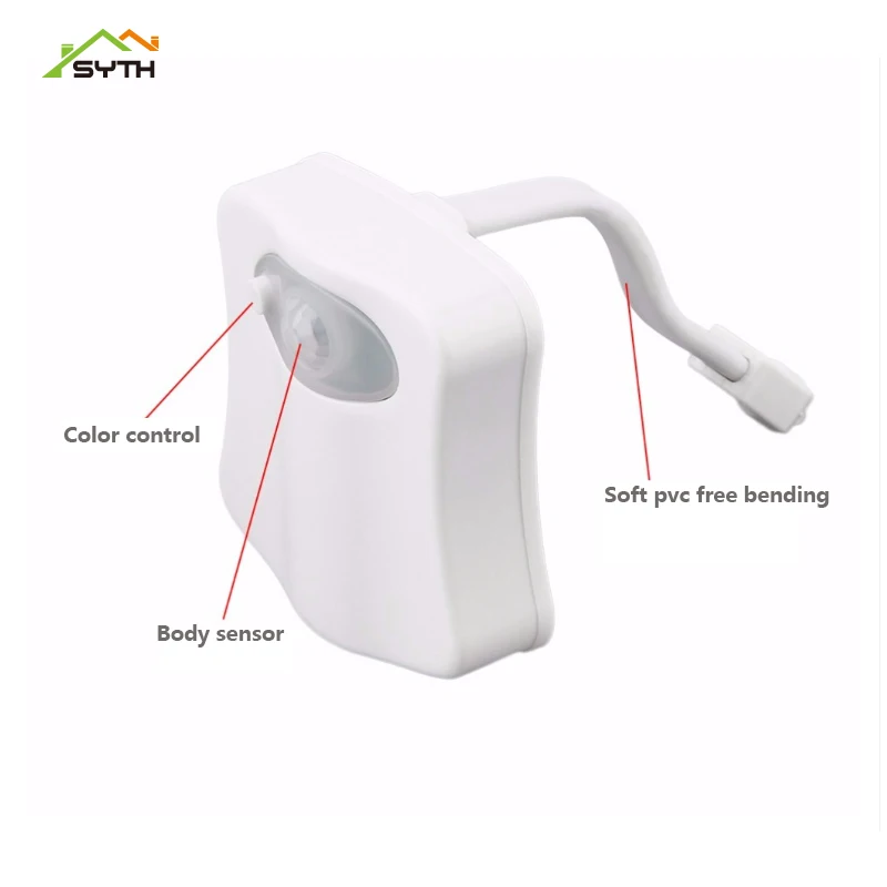 Светодиодный светильник для унитаза 8 цветов индукционный ночник подвесное