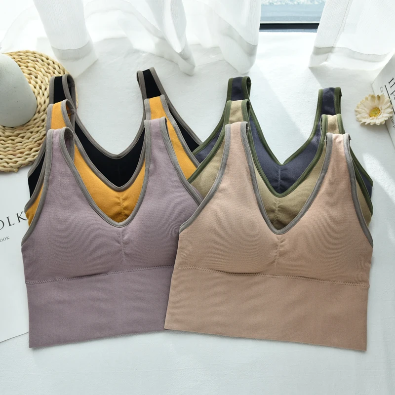

Aoweinisi In Stock Female Lingerie Women Fashion Summer Seamless U-Shaped Back Bra Fitness Sports Underwear