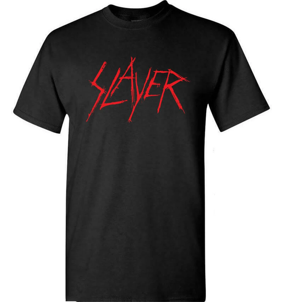 Slayer красный логотип Thrash металлическая музыкальная черная футболка S-2Xl Футболка с