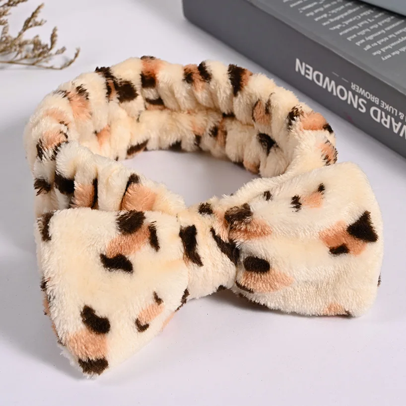 

Wash Face Hair Holder Hairbands Soft Warm Coral Fleece Bow Animal Ears Headband For Women Girls Turban Fashion Hair Accessories