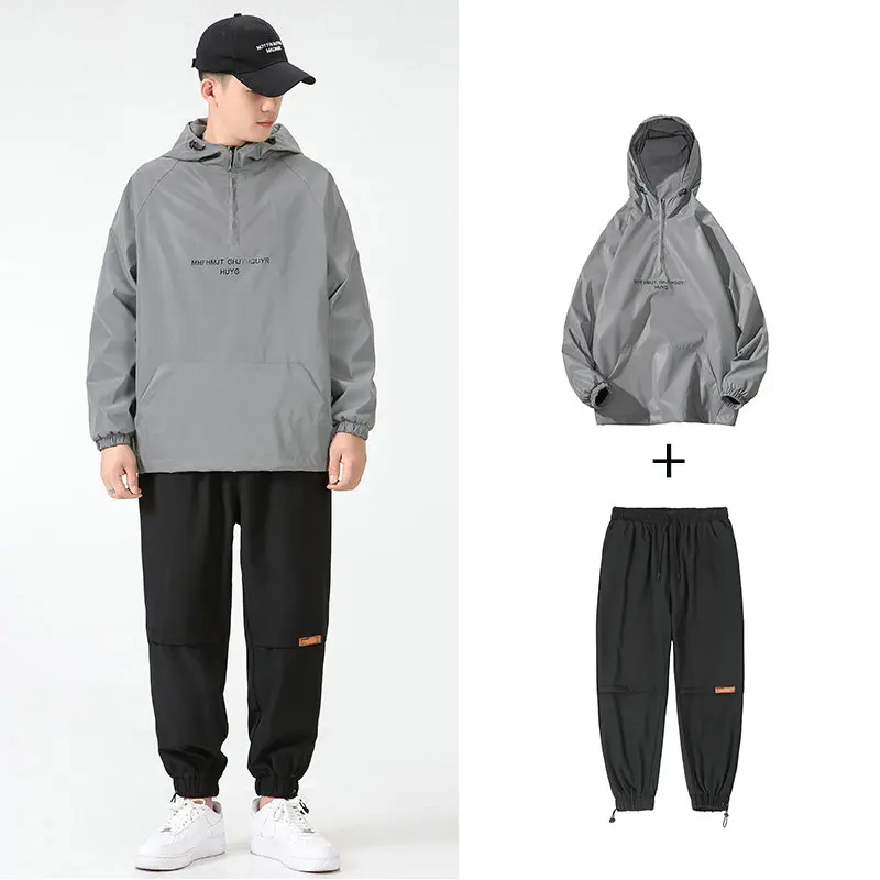 

Dropshipping Patchwork Hip Hop Casual Men's Sets 2021 Korean Style 2 Piece Sets Clothes Men Streetwear Fitness Male Tracksuit