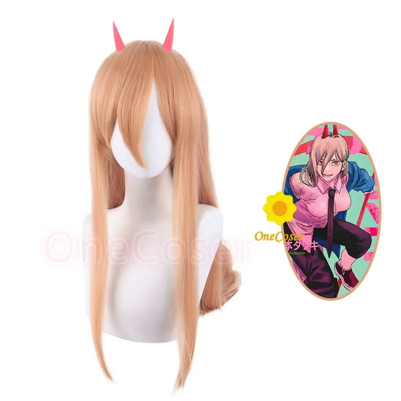 Парик для косплея макима из аниме бензопила Длинные оранжевые заколки волос