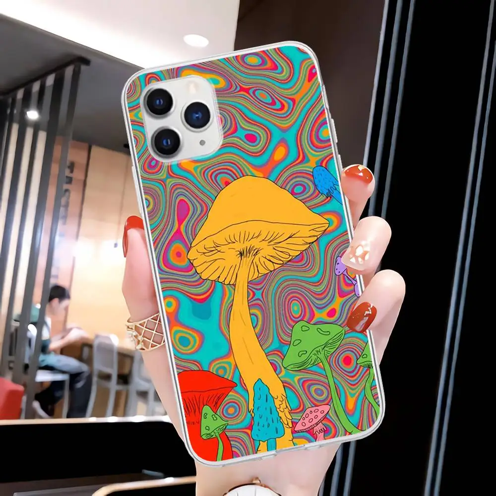 

Factory Direct Mushroom Art Transparent Cell Phone Case Clear Cover For Huawei P20 P40 Lite P30 Pro P Smart 2019 Nova 3e 6 Se