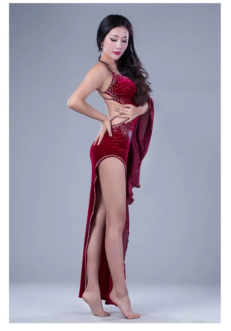 Костюм для восточных танцев Bellydance костюм живота со стразами и вышивкой комплект