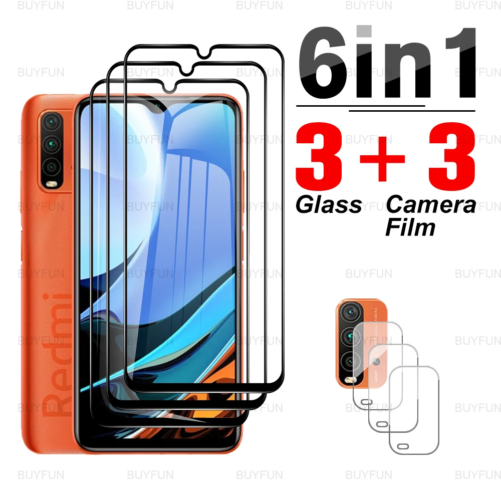 

Стекло с черными краями для Xaiomi Redmi 9T 6 в 1, полное покрытие, закаленное стекло для redmi redme 9 9t 9c nfc 9a, пленка для объектива redmi 9t 6,53''