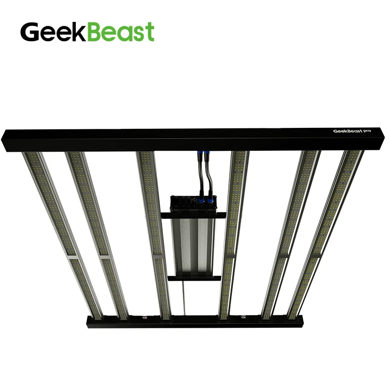 

Geekbeast Pro 630W led grow light bar lm301b/h UV IR mix 660nm average PPFD support APP control and RJ14 daisy chain hydro kits