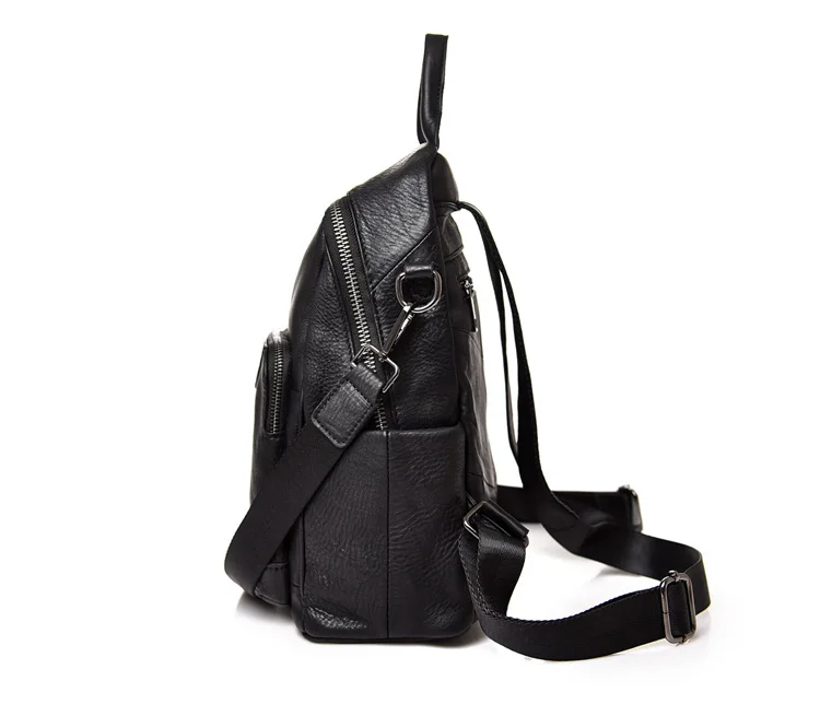 luxury genuine leather backpack women casual cow leather backpacks for travel gray ladies shoulder bag