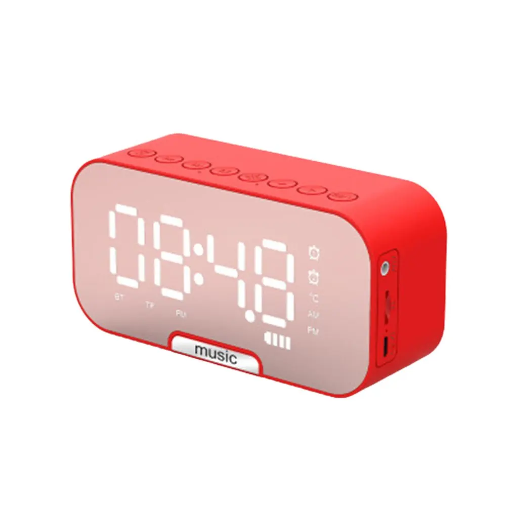 

Bluetooth-Колонка Беспроводная с FM-радио Светодиодный зеркальный будильник часы сабвуфер музыкальный плеер настольные часы