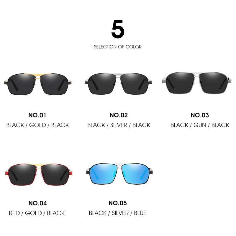 

Fashion Brand Sunglasses Men Mercede Light Metal Square UV400 Polarized Glasses For Driving Fishing Retro Lunettes De Soleil 722