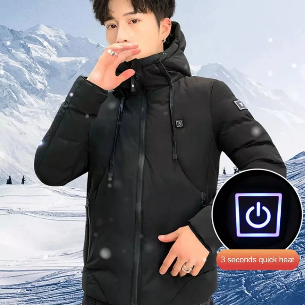 

4 Areas Heated Jackets USB Men Winter Outdoor Electric Warm Sprots Thermal Coat Clothing Heatable Vest Chaleco Mujer Kamizelka