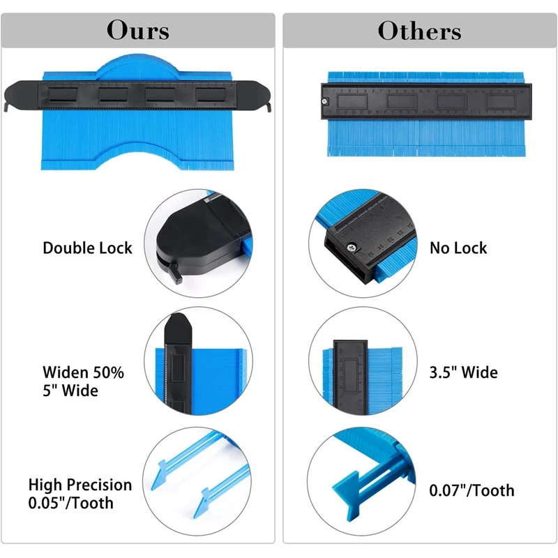 

Contour Gauge with Locks 10in Wider Plastic Shape Contour Gauge Duplicator, Contour Gauge Profile Tool