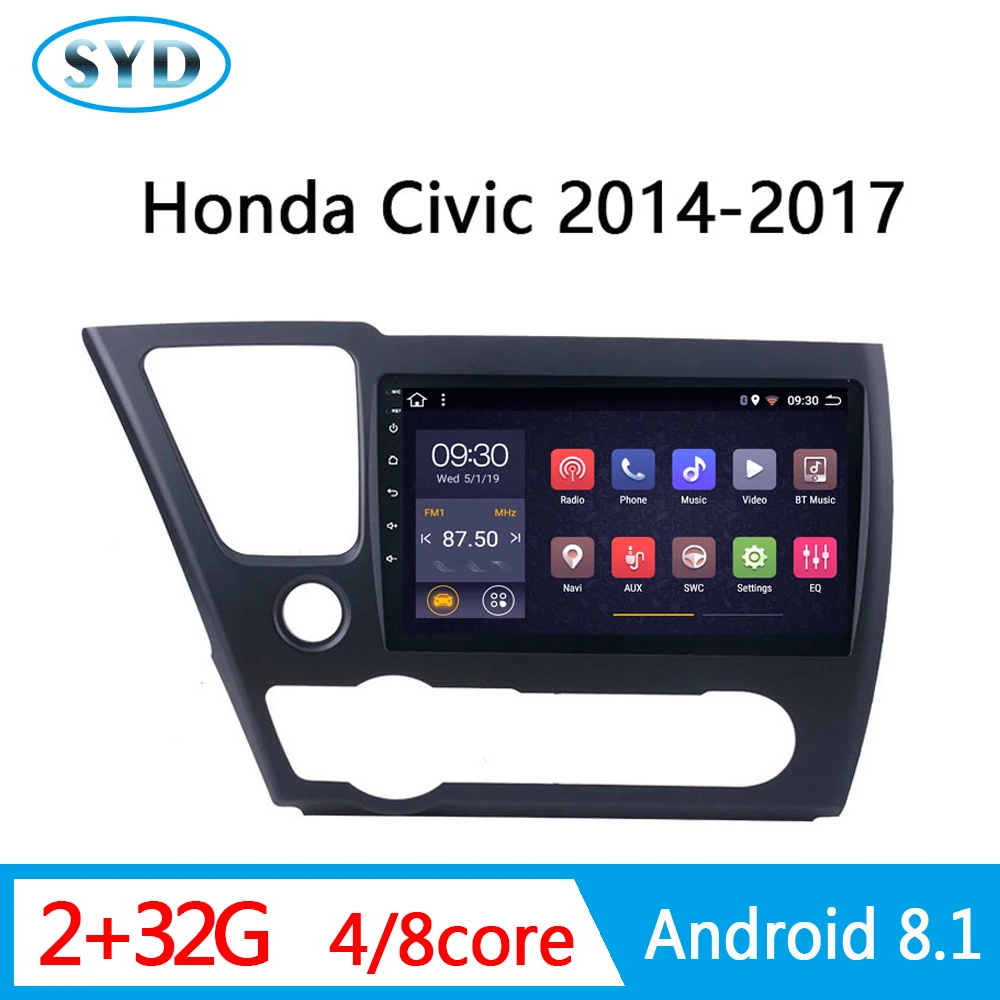 Оперативная память 2G Автомобильный Центральный видео для Honda civic 2014 2015 2017 DVD Радио