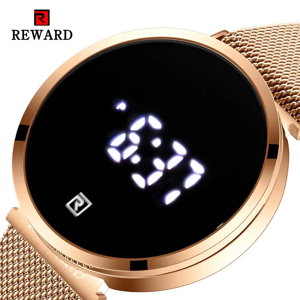 

REWARD Men's Digital Watches Week/Calendar Display Touch Screen Waterproof Luxury Top Brand Rose Gold RelÃ³gio Male Watches