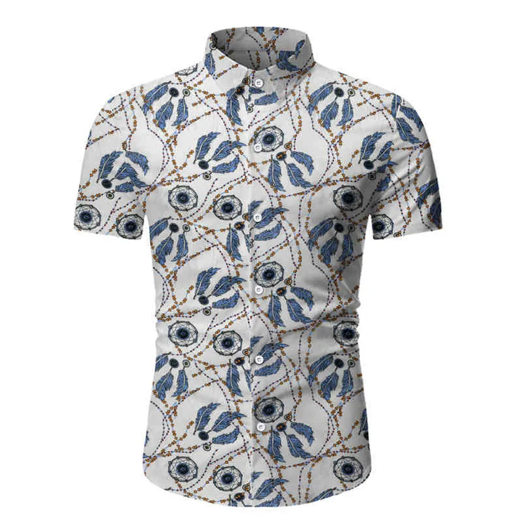 

Men's New Summer Fashion Printed Shirt Hawaiian Holiday Top Shirt High Quality Summer Breathable Male Shirt