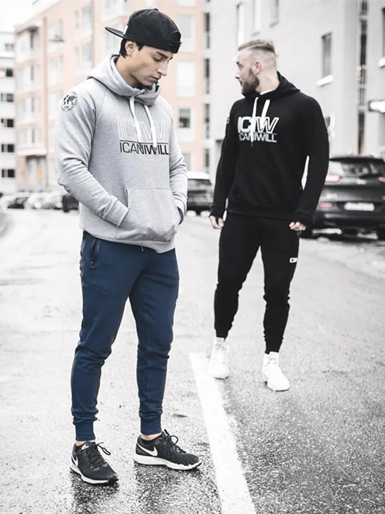 

Autumn Winter Men's Sportswear Hoodies Gyms Fitness Bodybuilding Casual Hoodied Pullover Fashion Trends Loose Clothing