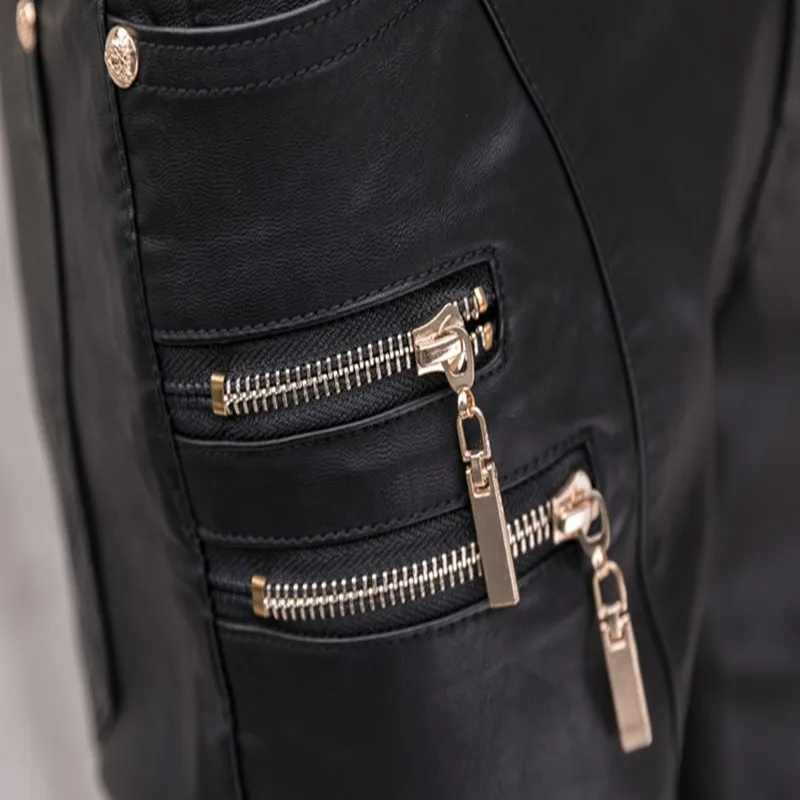 YASUGUOJI Hot Tide Black Leather Pants Men Pu Fashion Tight Jeans Hip Hop Pencil Trousers | Мужская одежда
