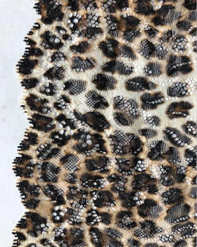 Горячая Распродажа 1 ярд/лот с леопардовым принтом и кружевной отделкой высокие