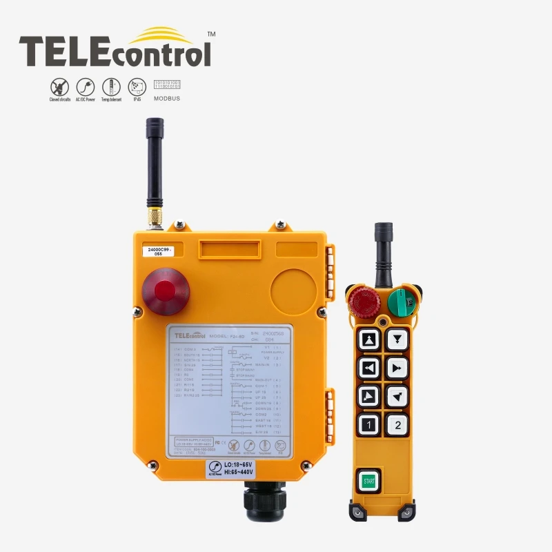 

F24-8D Industrial Crane Wireless Remote Control UTING TELEcontrol TELECRANE Controller for Hoist 8 Double Keys 380V 18-65-440V