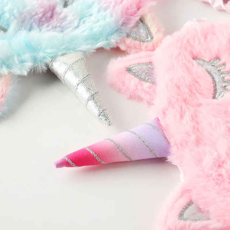 Маска для сна в виде единорога мультяшный плюшевый чехол глаз маска 3D Шелковый