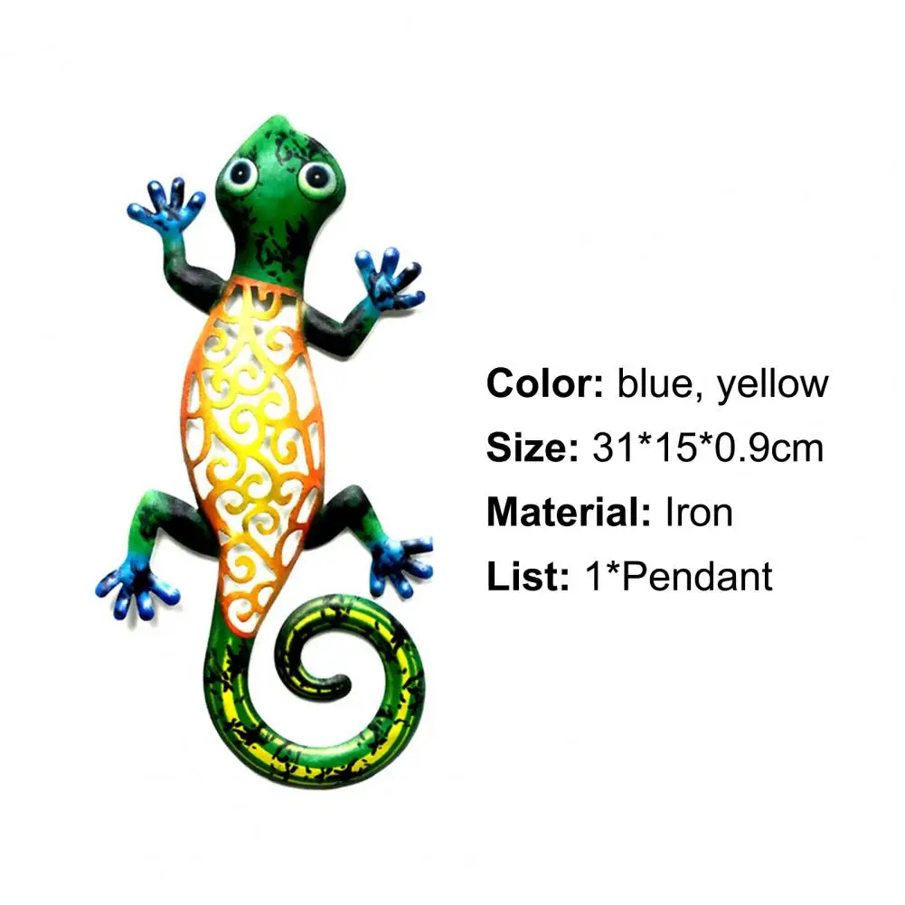 

decoracin de patio Gecko Ornaments Hanging Sculpture Multi-color 2 Colors Outdoor Art Gecko Sculpture Patio Decor