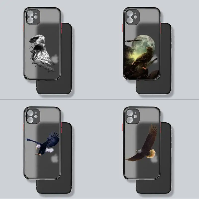 

King Of The Sky Eagle Phone Case Transparent Matte For IPhone7 8 11 12 S Mini Pro X XS XR MAX Plus Cover Shell