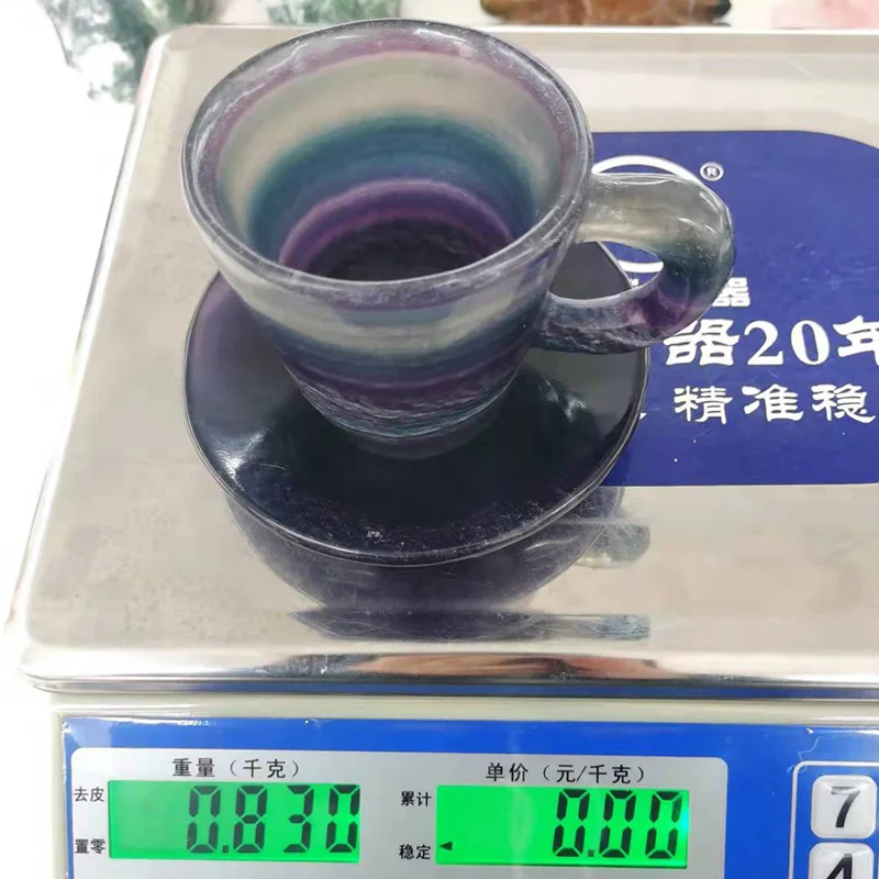 Чайная чашка из натурального флюорита заводская цена Хрустальный розовый кварц