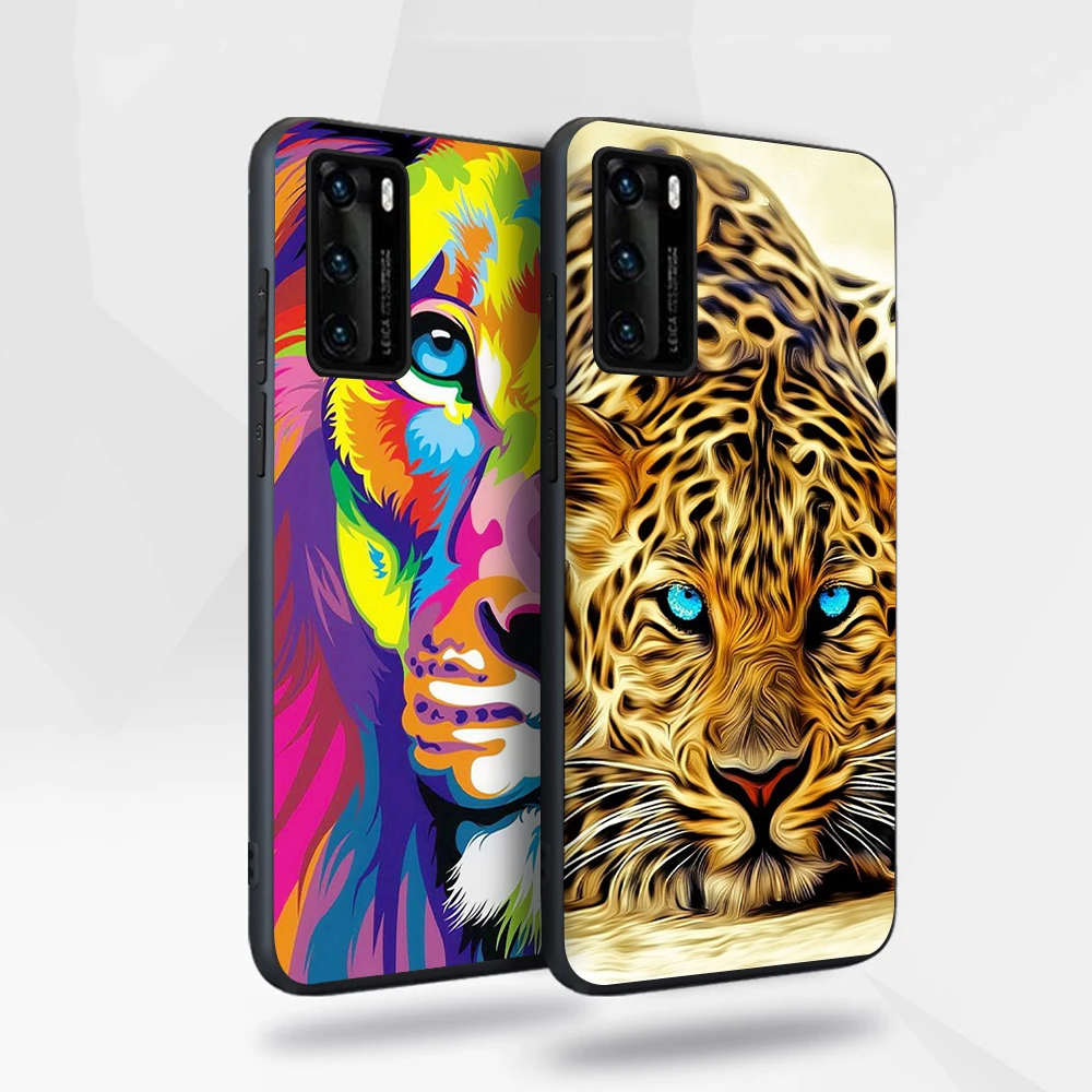 

Tiger Lion Leopard Case for Huawei P40 P30 P20 Honor 30 20 10 30S Mate 40 30 20 Lite Pro P Smart Plus 2019 Soft TPU Phone Fundas