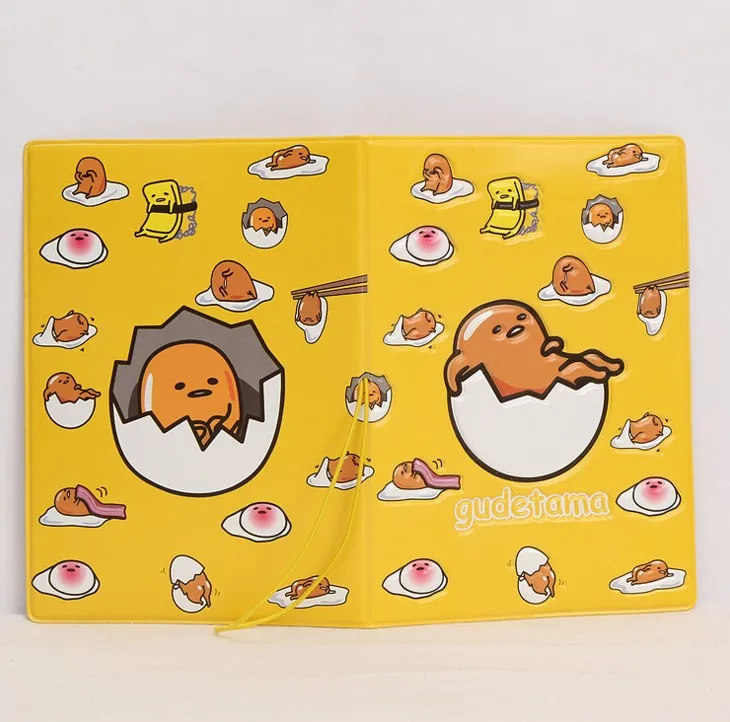 1 шт. Kawaii Мультфильм Gudetama Обложка на паспорт документы сумка ПВХ Паспорт Hoders для девочек Дорожная сумка ID карта посылка чехол