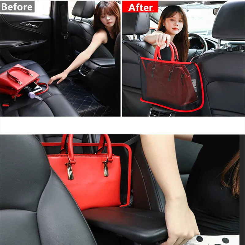 

Universal Car Seat Storage Organizer Bag Multifunction Storage Box Interior Stowing Tidying Auto Organizer Bag Mesh Car Decor