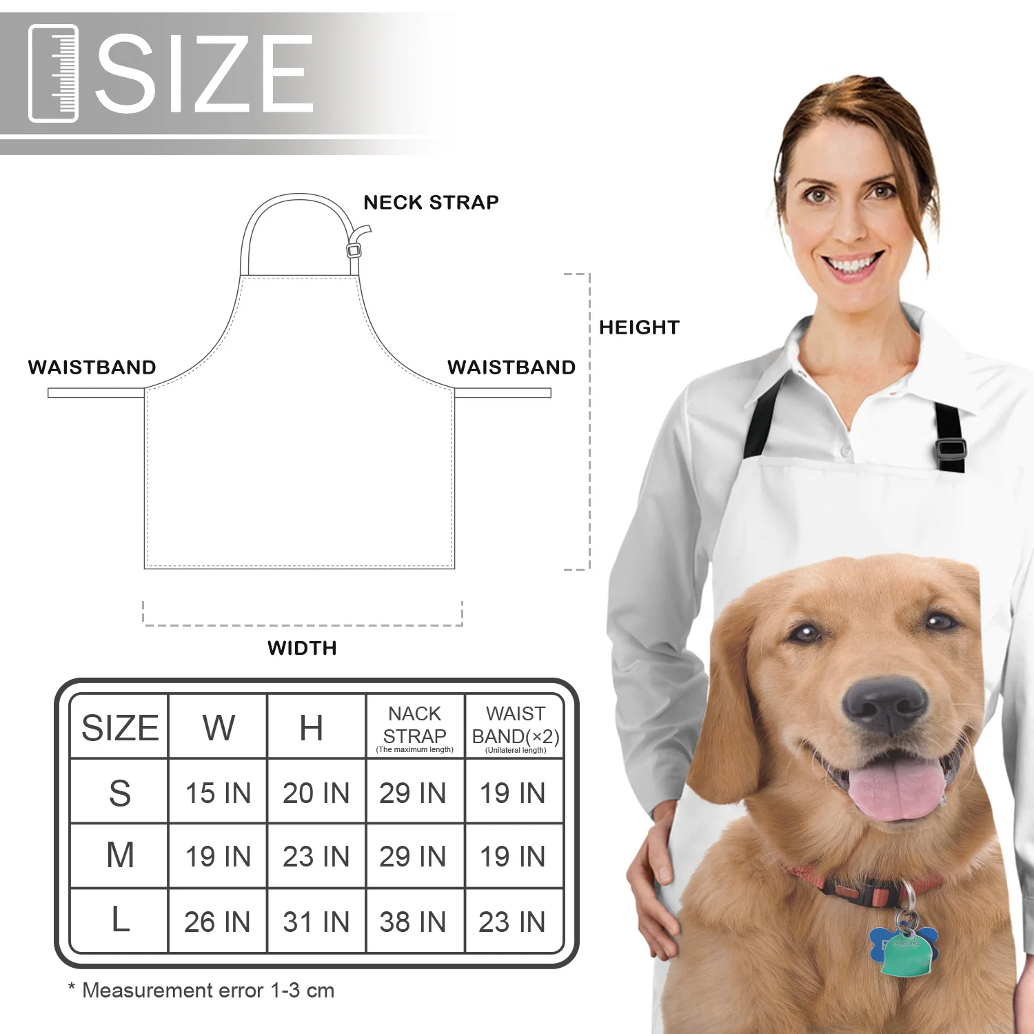 Tophome Кухонный Фартук золотой ретривер собака Регулируемая без рукавов Фартуки из