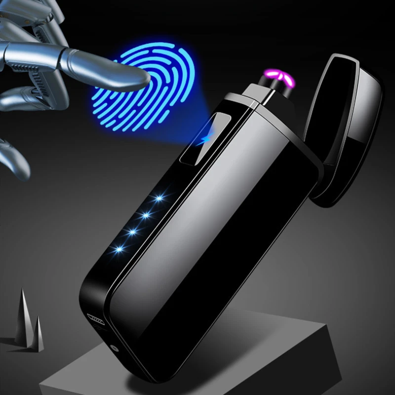 USB Зажигалка с двойной дугой перезаряжаемая металлическая зажигалка дисплеем