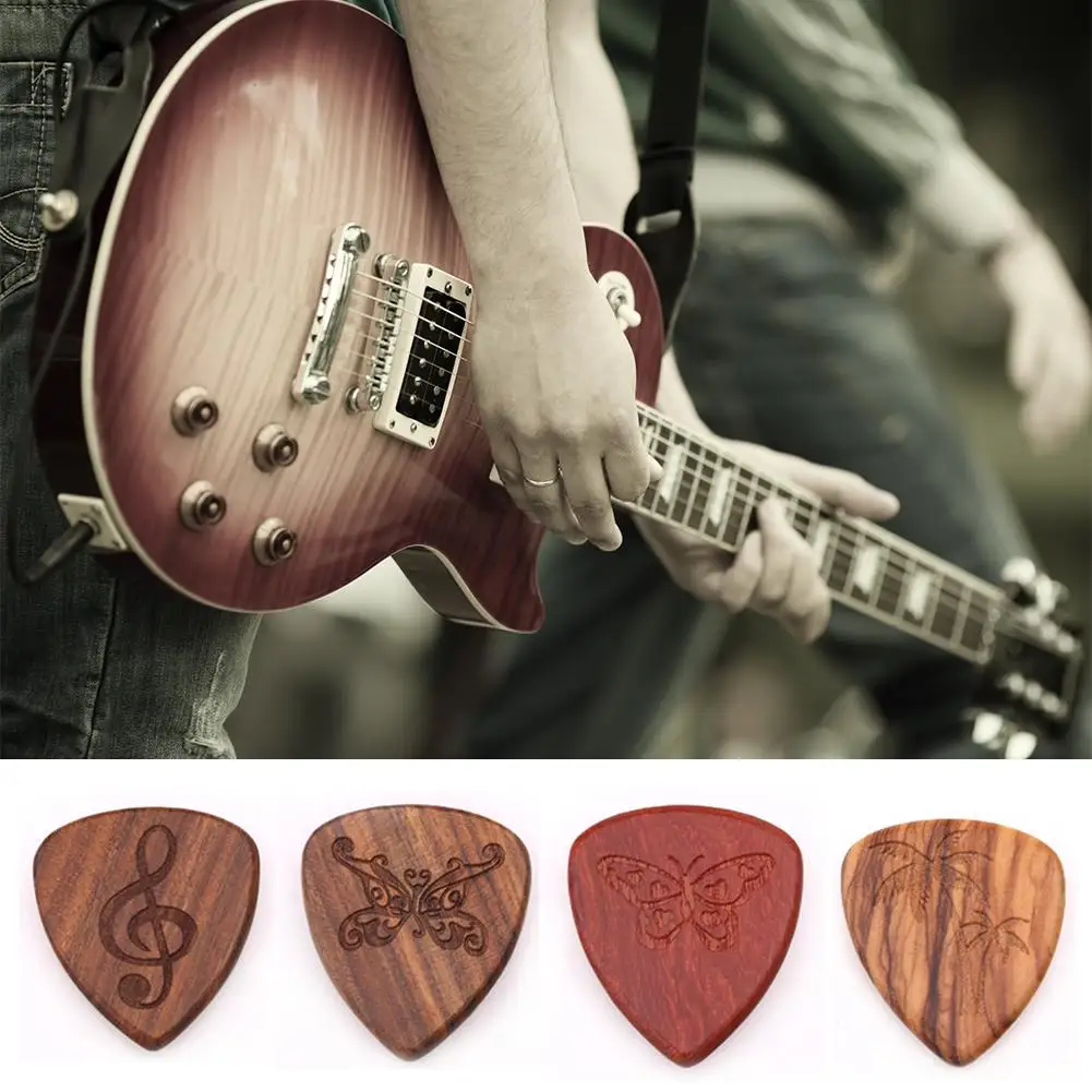 1 шт Массив дерева выбирает плектр Гитары High end Fingerpicks музыкальный инструмент