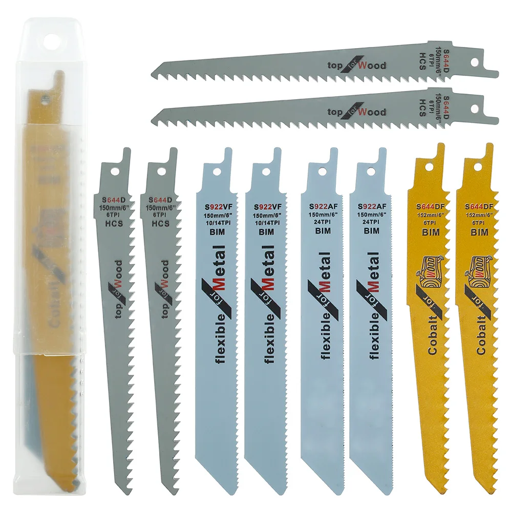 10pcs Reciprocating Saw Blades JigSaw Blade Handsaw Multi For Cutting Wood Metal Bosch Makita Dewalt DIY Tools | Инструменты