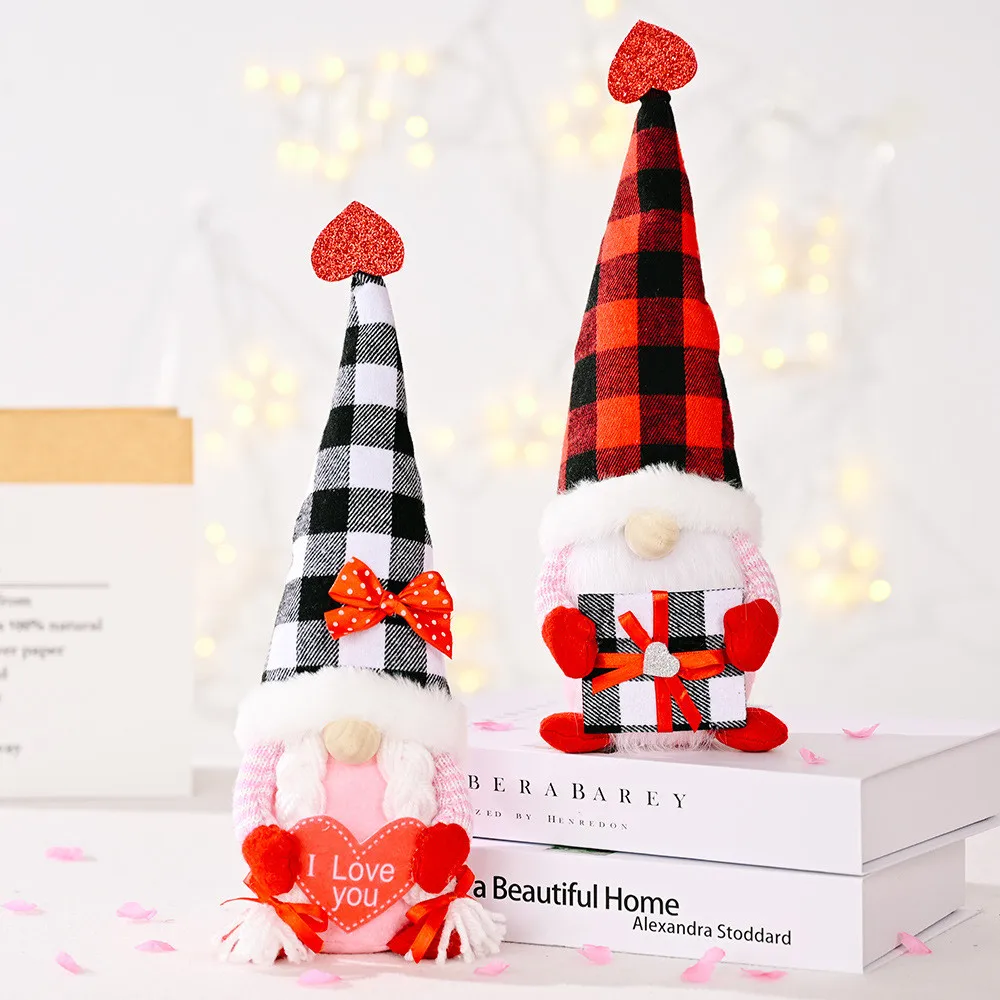 

2021 New Style Valentine's Day Decoration Rudolph Doll Faceless Doll Dwarf Doll Gift for Home Decoration Supplies Wholesale