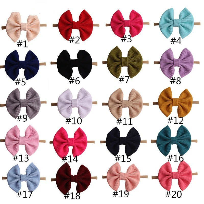 Повязка на голову с бантом для девочек нейлоновые головные повязки бантиком Bebe