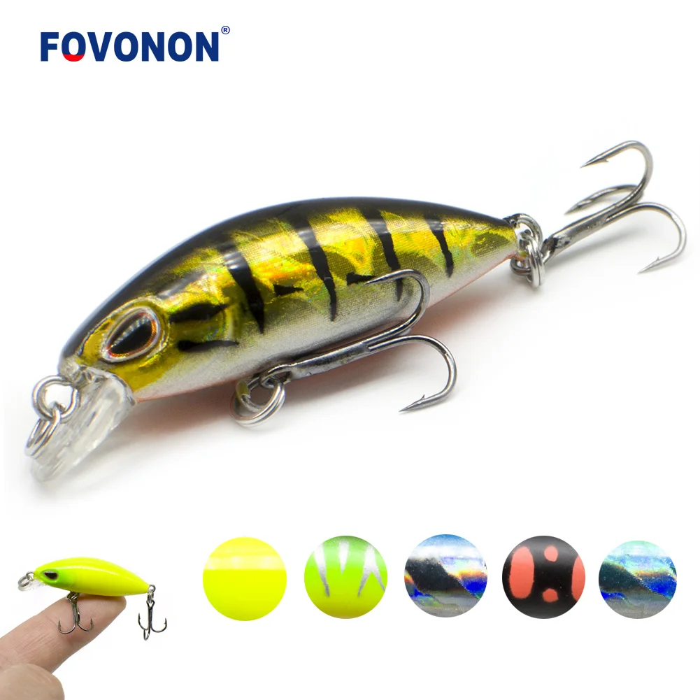 

FOVONON New Peche Japanese Design Hard Fishing Lure Floating Mini Micro Minnow Wobblers Crank Bait For Pike Crankbait