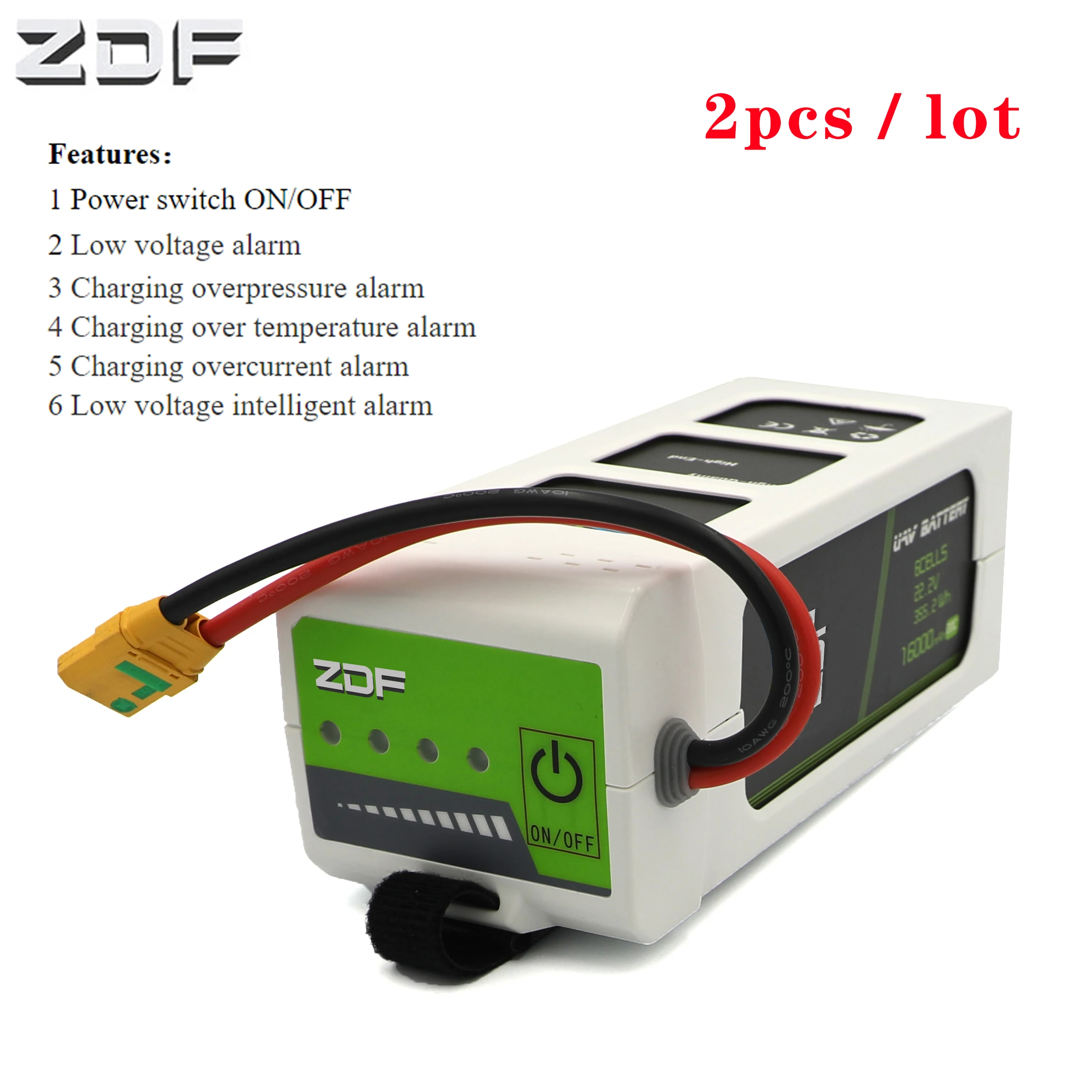 2 шт./лот ZDF plus Smart lipo Battery 16000mAh 6S 22 V 6S1P 20C FPV с BMS для радиоуправляемого дрона UAV